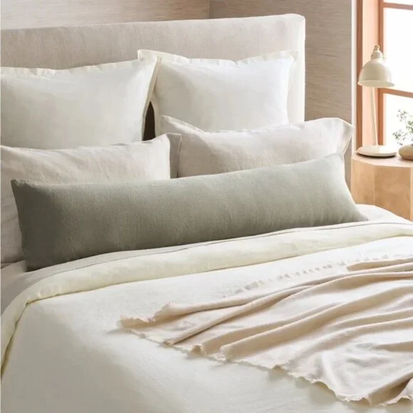 NWOT Quince European Linen Oversized Lumbar Pillow Cover in Sage - Picture 2 of 4